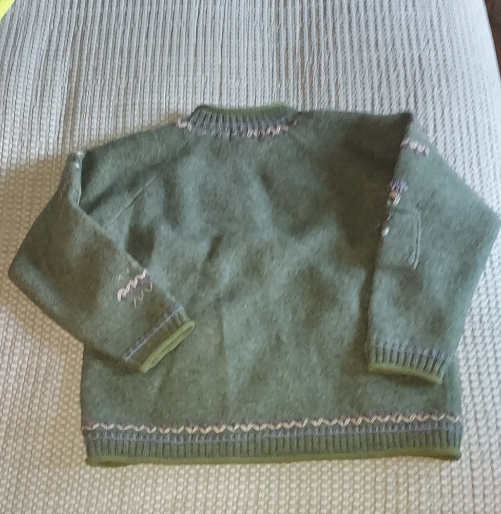 Vintage Icelandic Design Floeal Embroidered Wool Cardigan Sweater Size  M Lined‎ - Picture 2 of 10